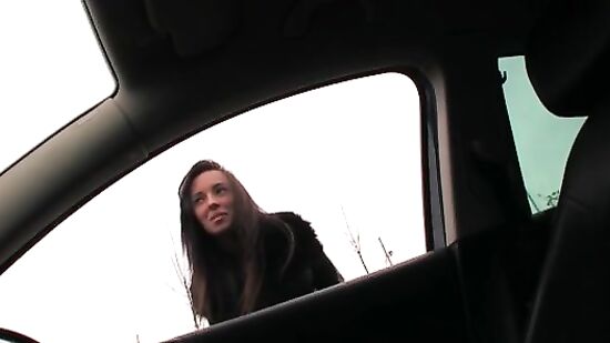 Брюнетка уговорила друга жестко оттрахать её в машине