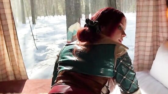 Трисс Мериголд делает глубокий минет и получает сперму на пышную попу